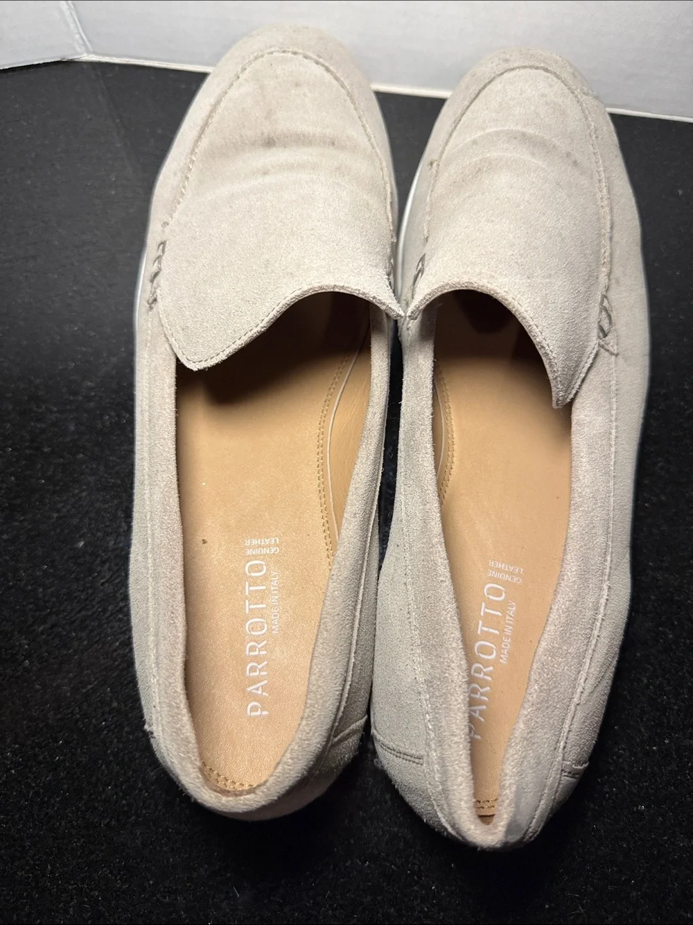 Parrotto Made in Italy Suede Loafers Tan Beige Leather Casual Shoes Size 12